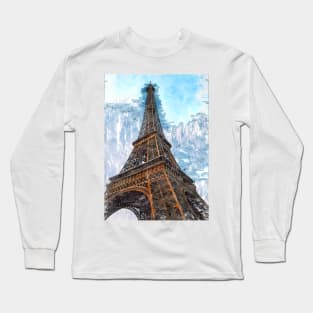 Eiffel Tower Low Angle. For Paris Lovers. Long Sleeve T-Shirt